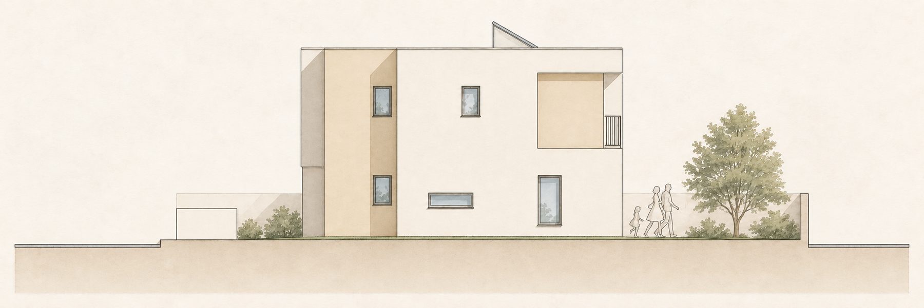 Moradia Unifamiliar Isolada — Alçado lateral direito