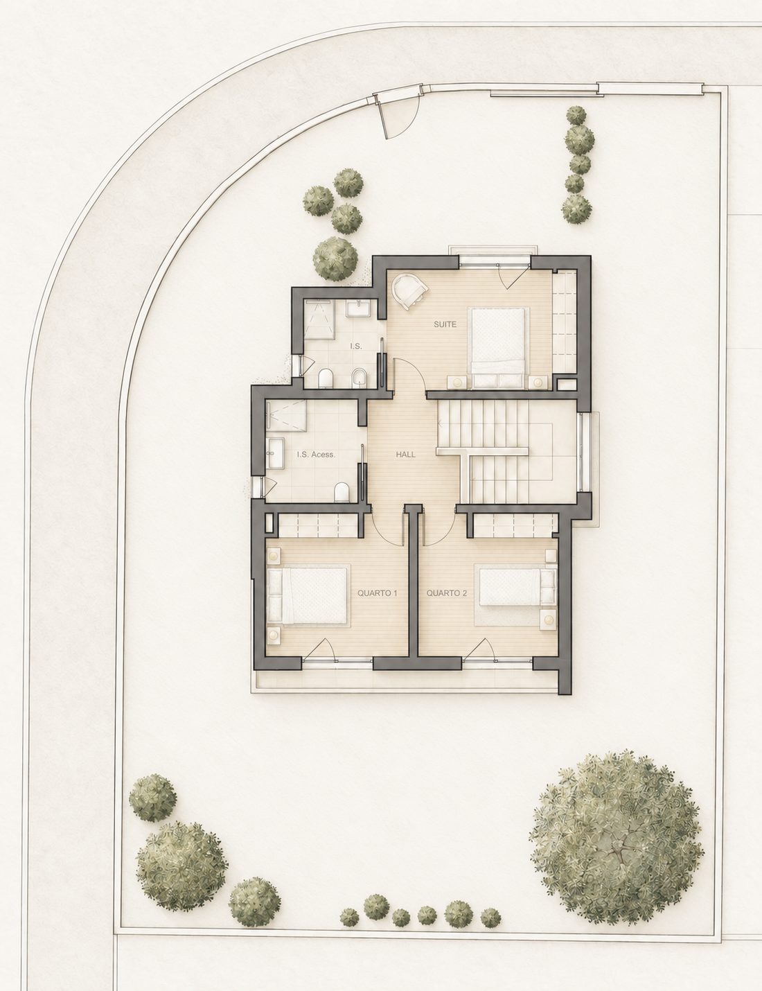 Moradia Unifamiliar Isolada — Planta piso 1