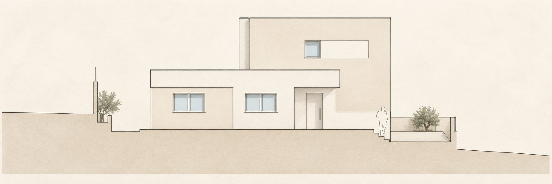 Moradia Unifamiliar Isolada — Alçado frontal