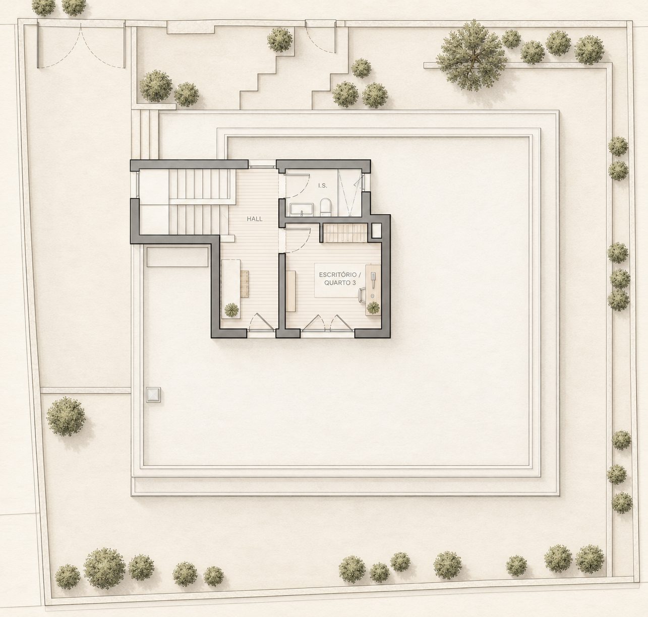 Moradia Unifamiliar Isolada — Planta piso 1