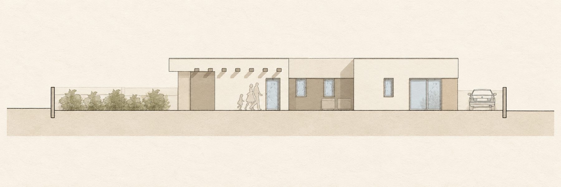 Moradia Unifamiliar Isolada, Garagem e Piscina — Alçado tardoz