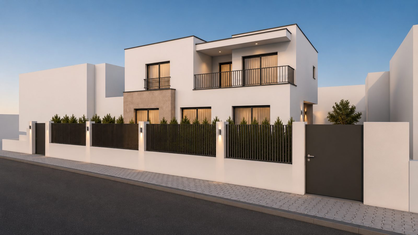 Moradia Unifamiliar Isolada e Piscina — Render 3D